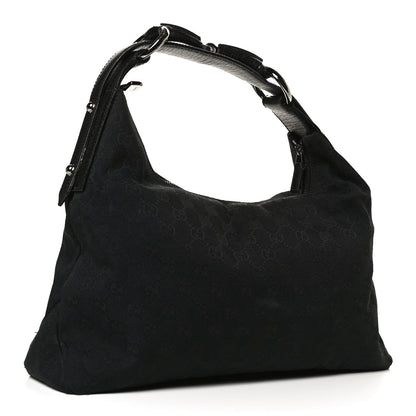 Gucci Monogram Medium Horsebit Chain Hobo Black 3 of 13