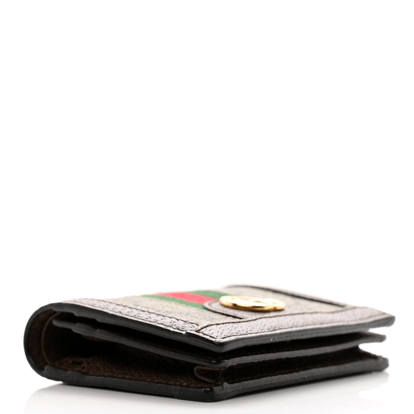 GG Supreme Monogram Web Ophidia Card Case Beige New Acero