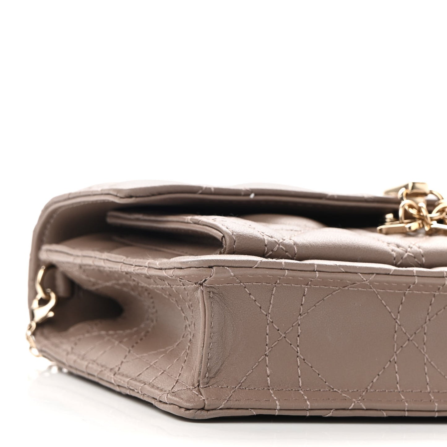 Lambskin Chain Lady Dior Chain Pouch Hazelnut