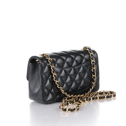 Chanel Lambskin Quilted Mini Rectangular Flap Black 3 of 8