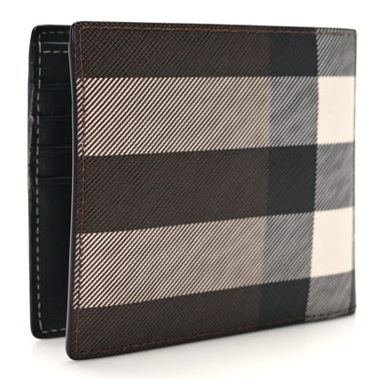 Burberry Charcoal Check Calfskin Bi-Fold Wallet Dark Birch Brown 3 of 8