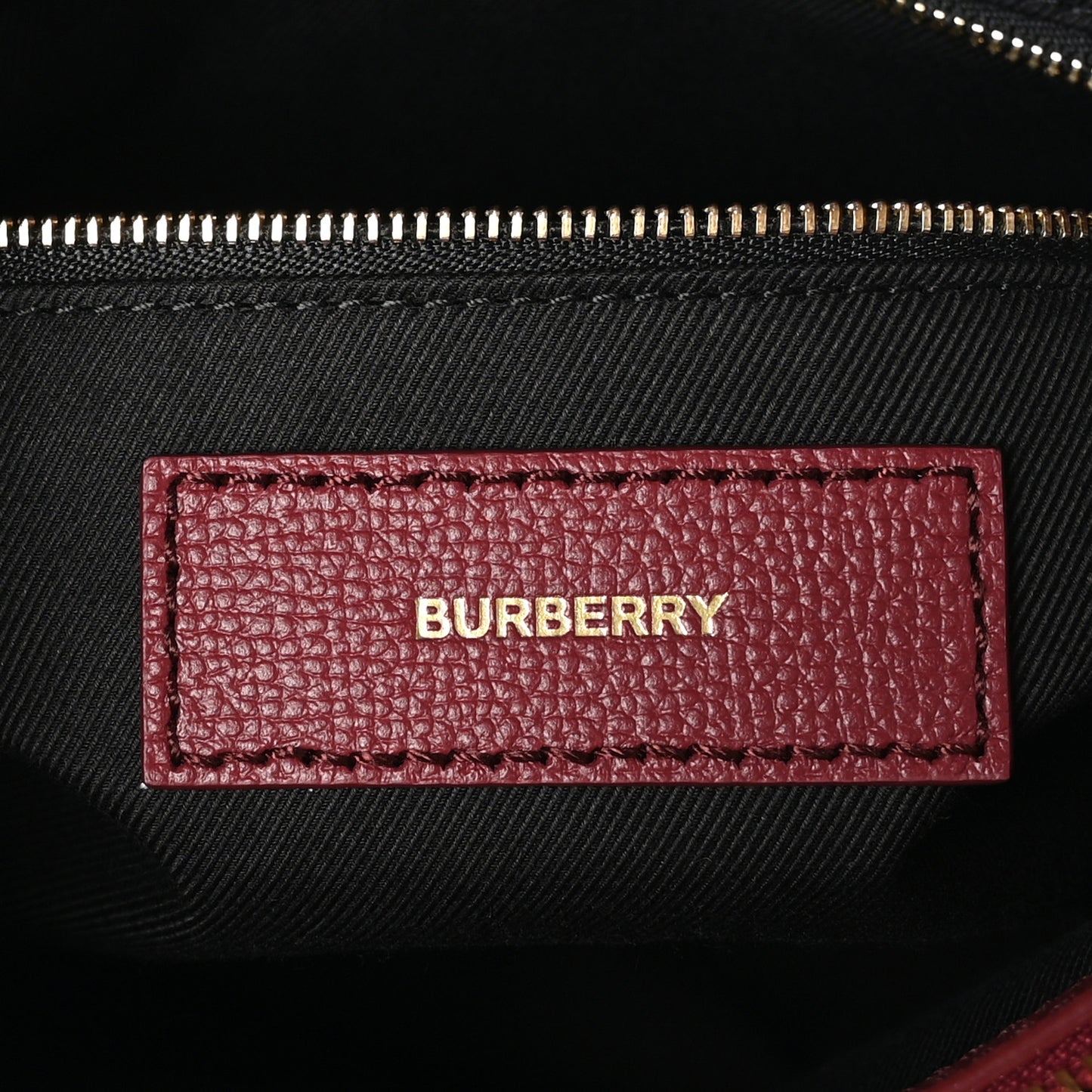 Grainy Calfskin House Check Medium Banner Tote Mahogany Red