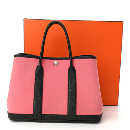 Hermes Toile Officier Negonda Garden Party 30 TPM Rose Jaipur Plomb 11 of 12