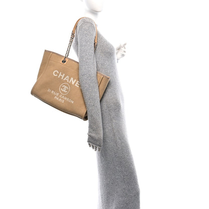 Chanel Mixed Fibers Small Deauville Tote Beige 2 of 12