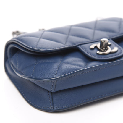 Chanel Lambskin Quilted Mini Natural CC Flap Blue 7 of 13