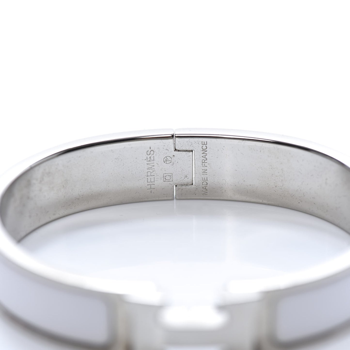 Enamel Narrow Clic Clac H Bracelet PM White