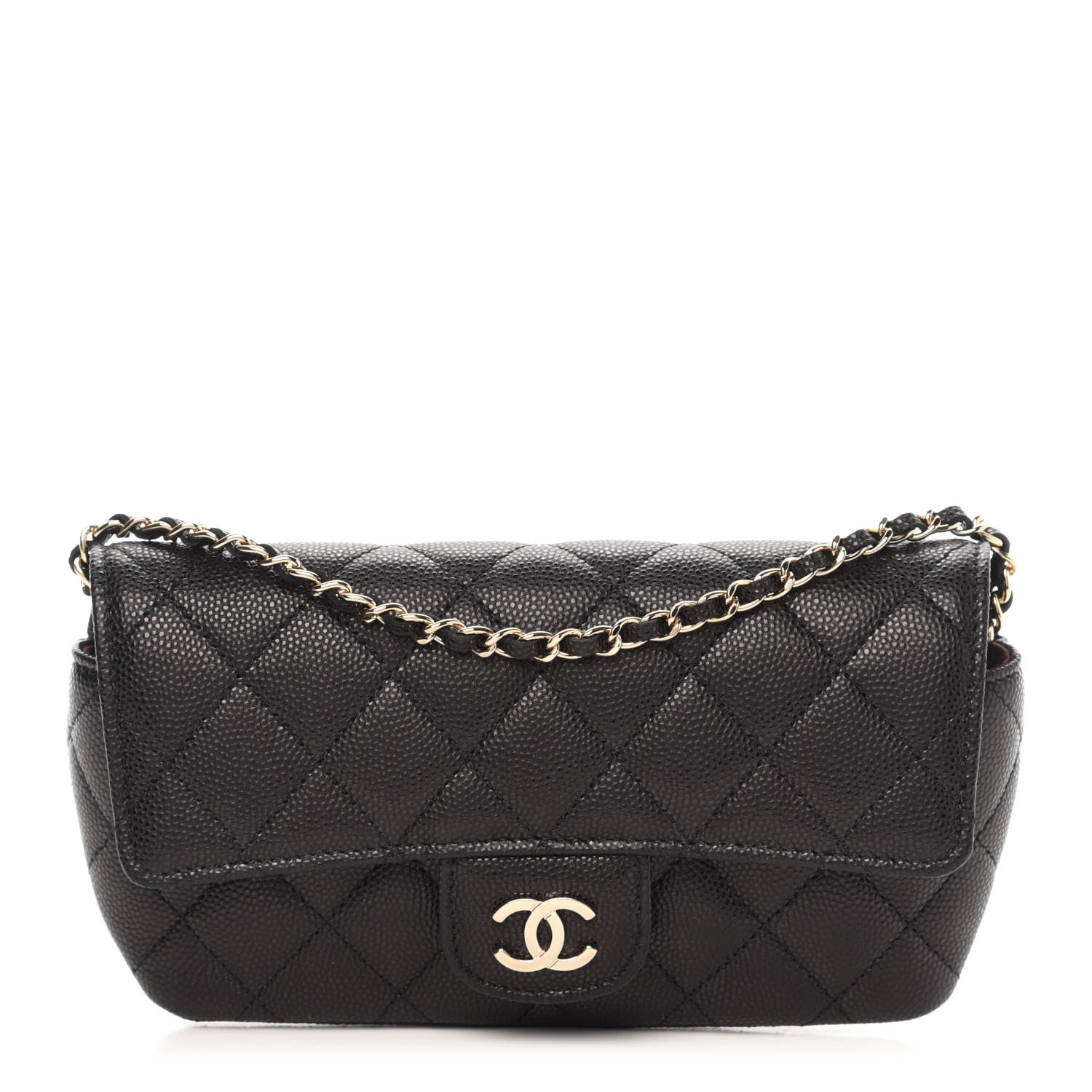 Chanel Caviar Quilted Glasses Case With Chain Black 1 of 12