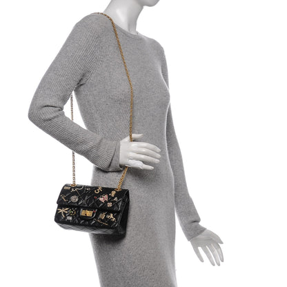 Chanel Aged Calfskin Lucky Charms 2.55 Reissue 224 Flap Black 2 of 7