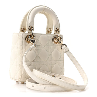 Christian Dior Lambskin Cannage Micro Lady Dior Latte 3 of 10