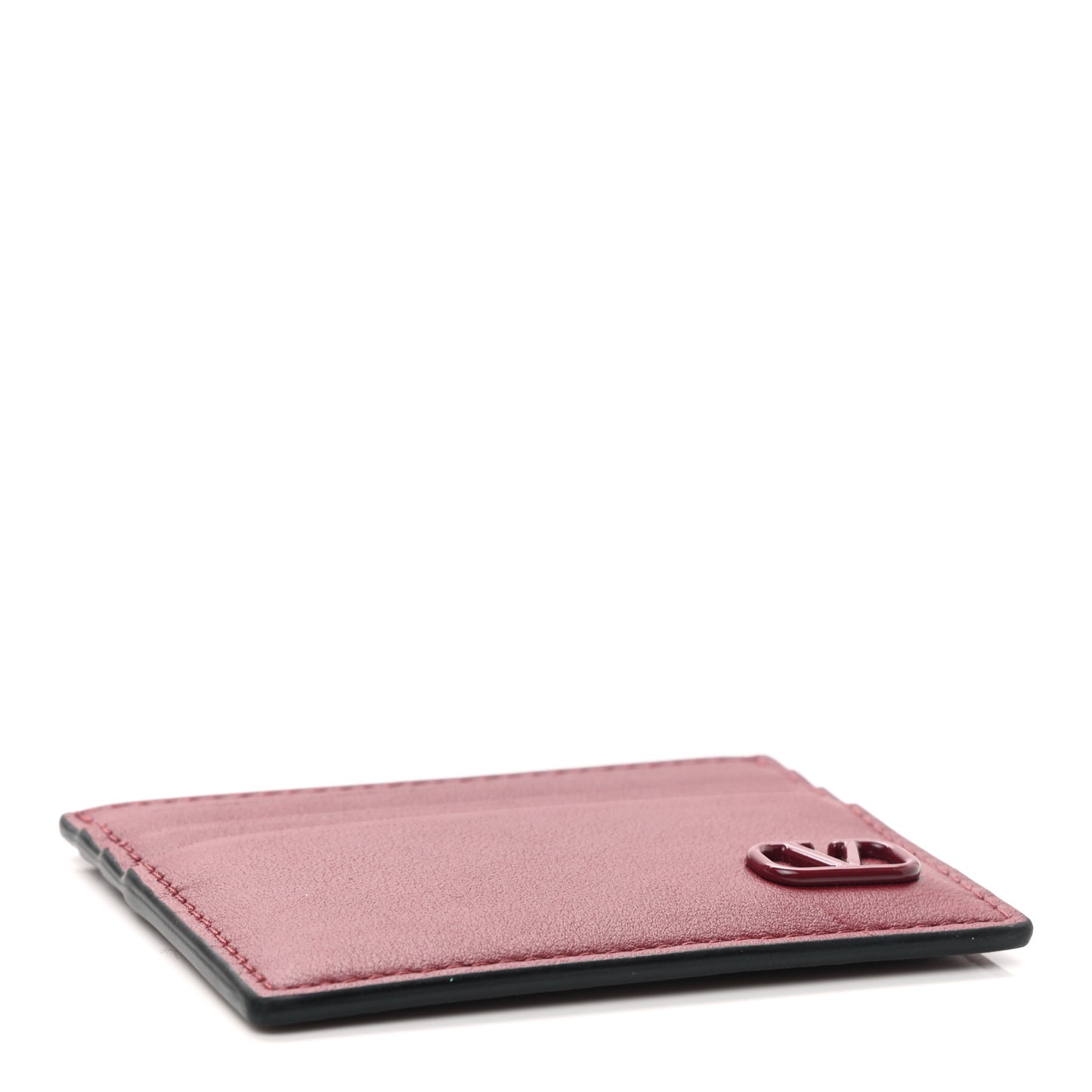 Calfskin VLogo Signature Card Holder Red