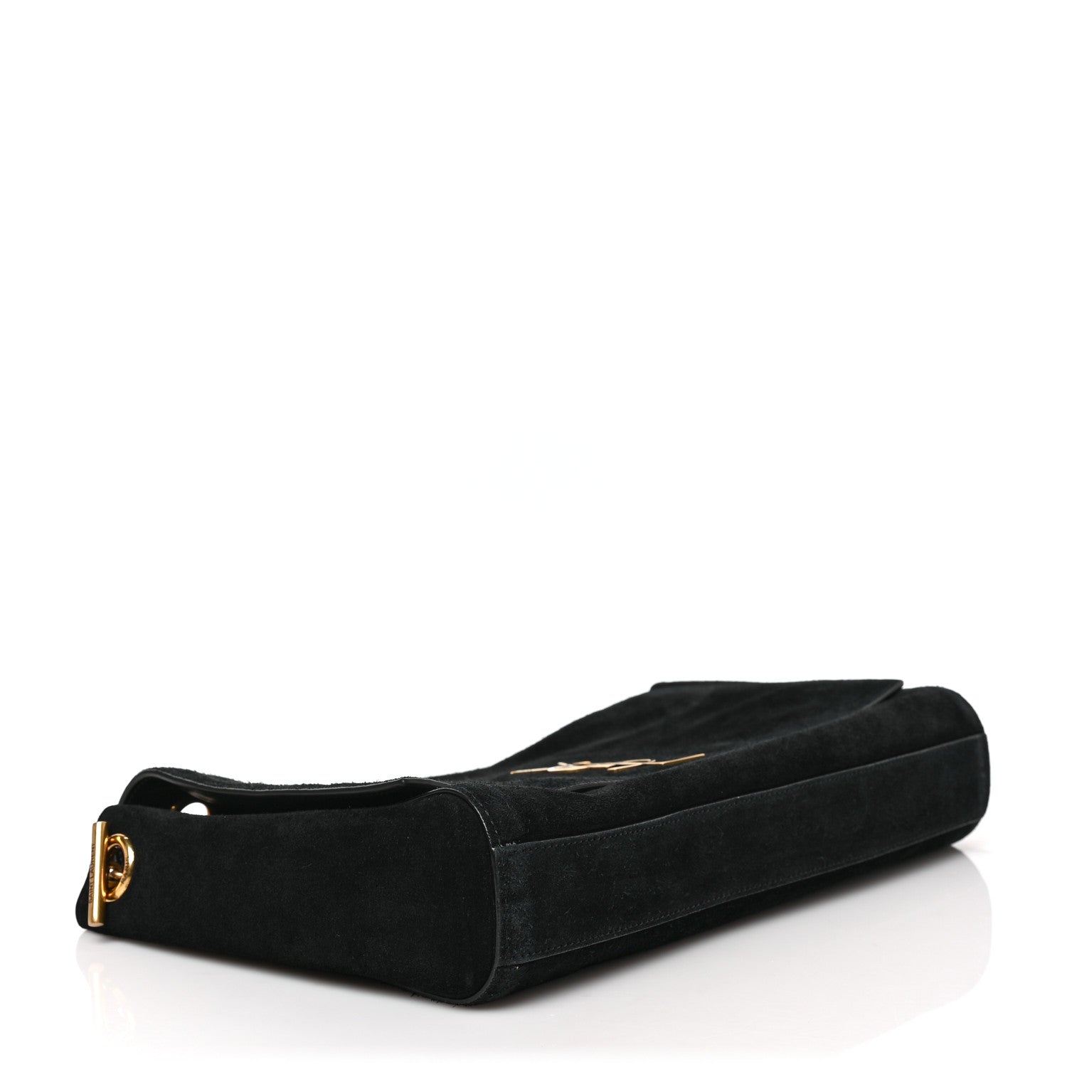Saint Laurent Smooth Calfskin Suede Medium Reversible Monogram Kate Satchel Black 4 of 8
