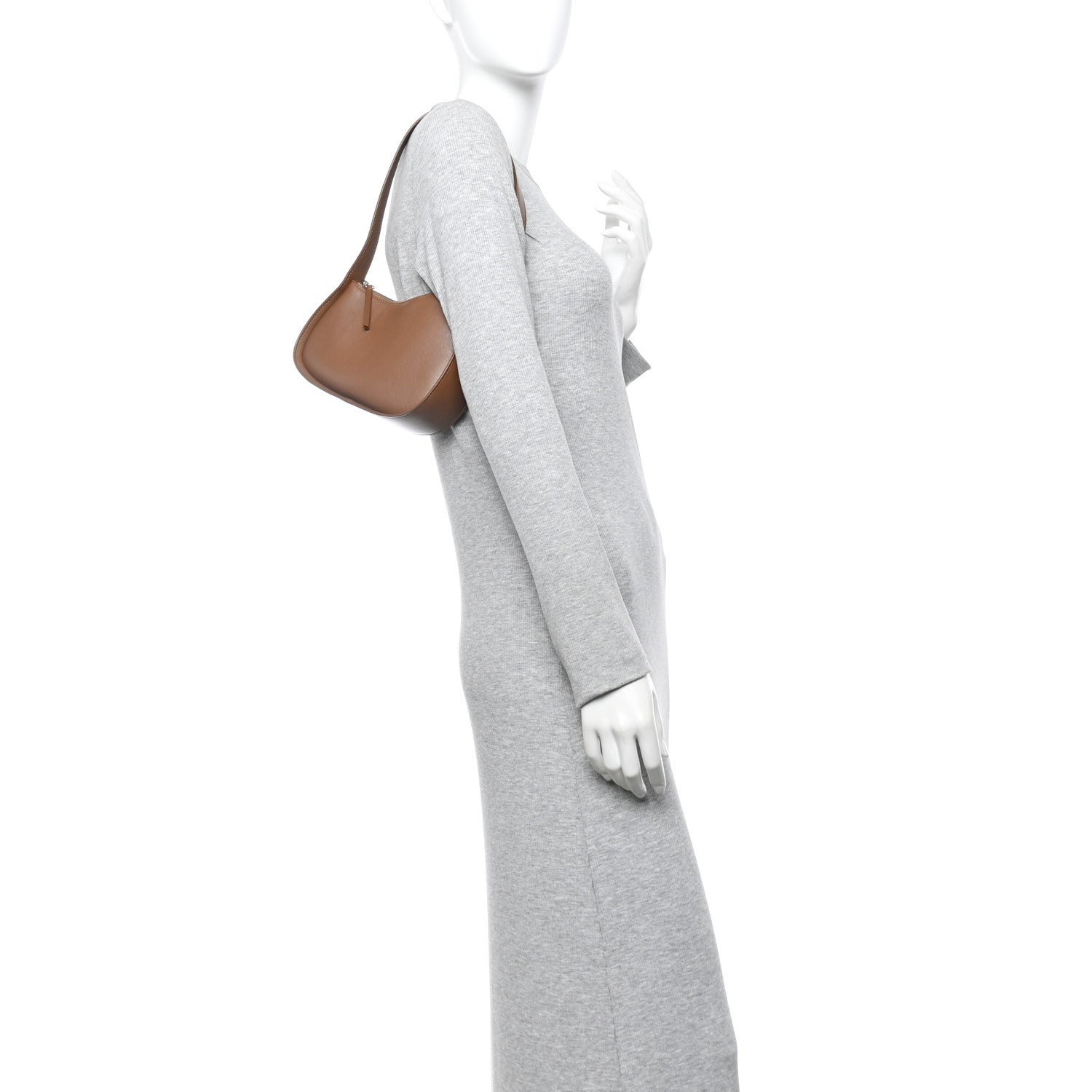 The Row Smooth Calfskin Half Moon Shoulder Bag Chestnut 2 of 9