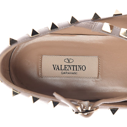 Valentino Garavani Patent Rockstud Cage Ballerina Flats 37 Poudre 7 of 13