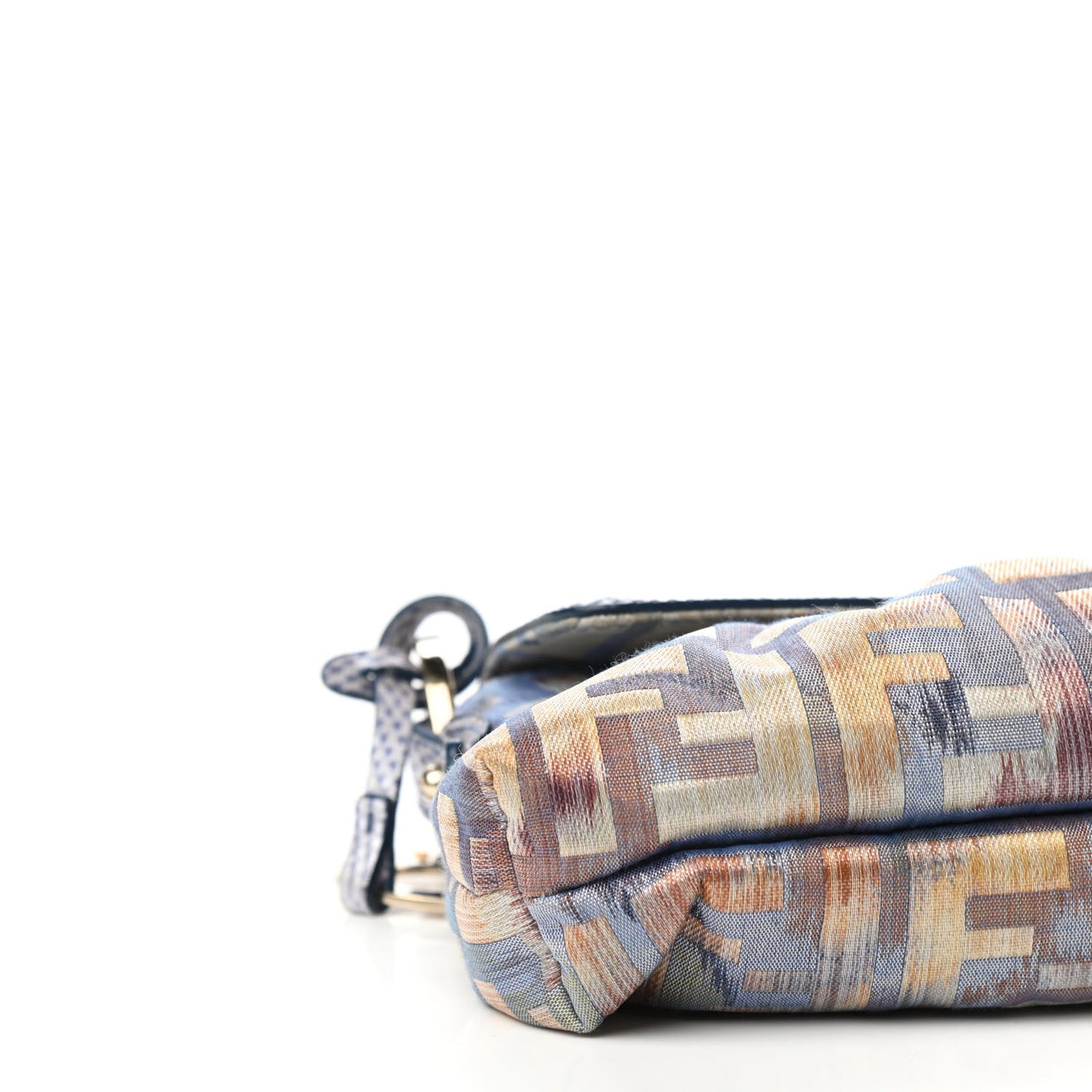 Zucca Vitello Lizard Embossed Mini Chef Shoulder Bag Celeste Multicolor Polvere