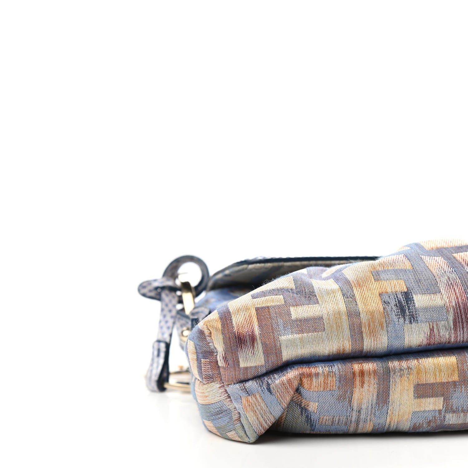 Fendi Zucca Vitello Lizard Embossed Mini Chef Shoulder Bag Celeste Multicolor Polvere 9 of 11