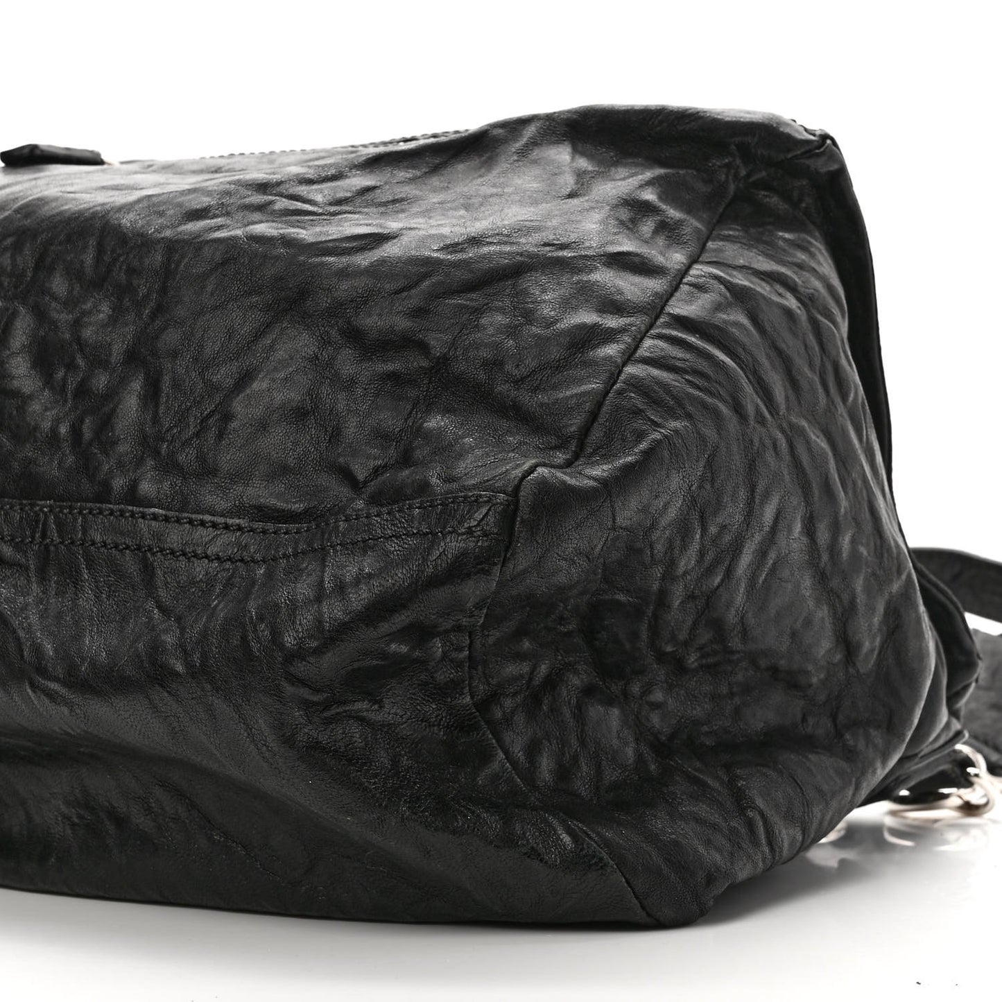 Tumbled Sheepskin Medium Pandora Bag Black