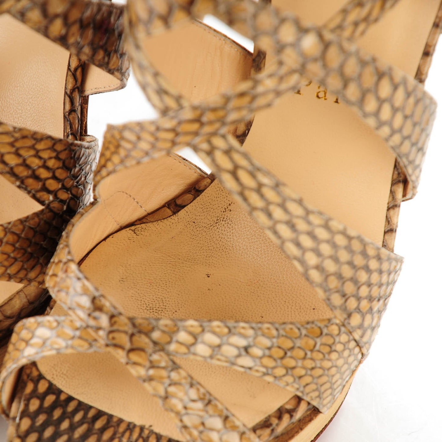 Python Balota 150 Platform Sandals 38.5 Beige