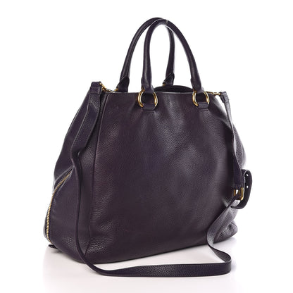 Prada Vitello Daino Side Zip Tote Uva 4 of 10