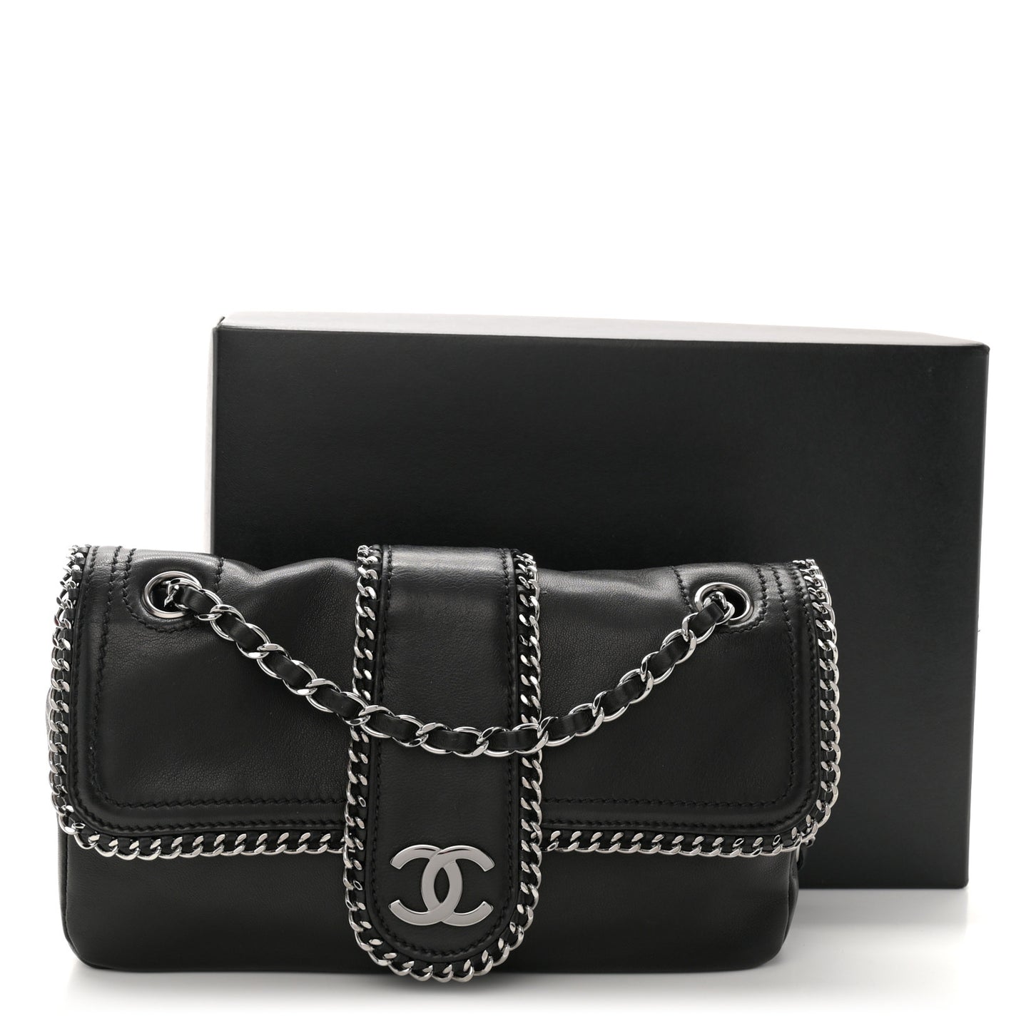 Lambskin Medium Madison Flap Black