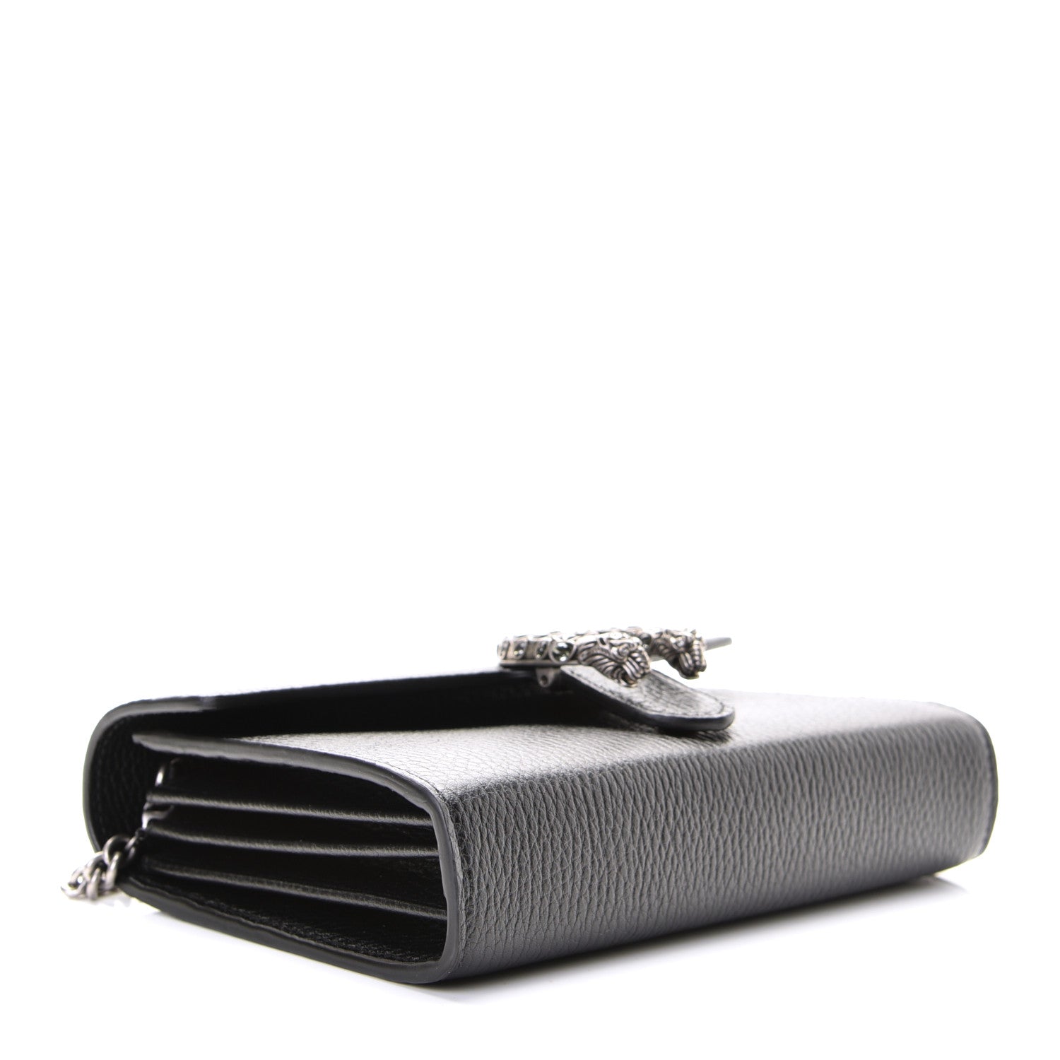 Gucci Calfskin Mini Dionysus Chain Wallet Black 4 of 9