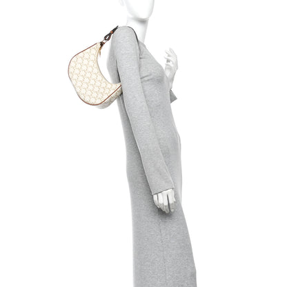 Celine Canvas Calfskin Ava Triomphe Shoulder Bag White 2 of 12