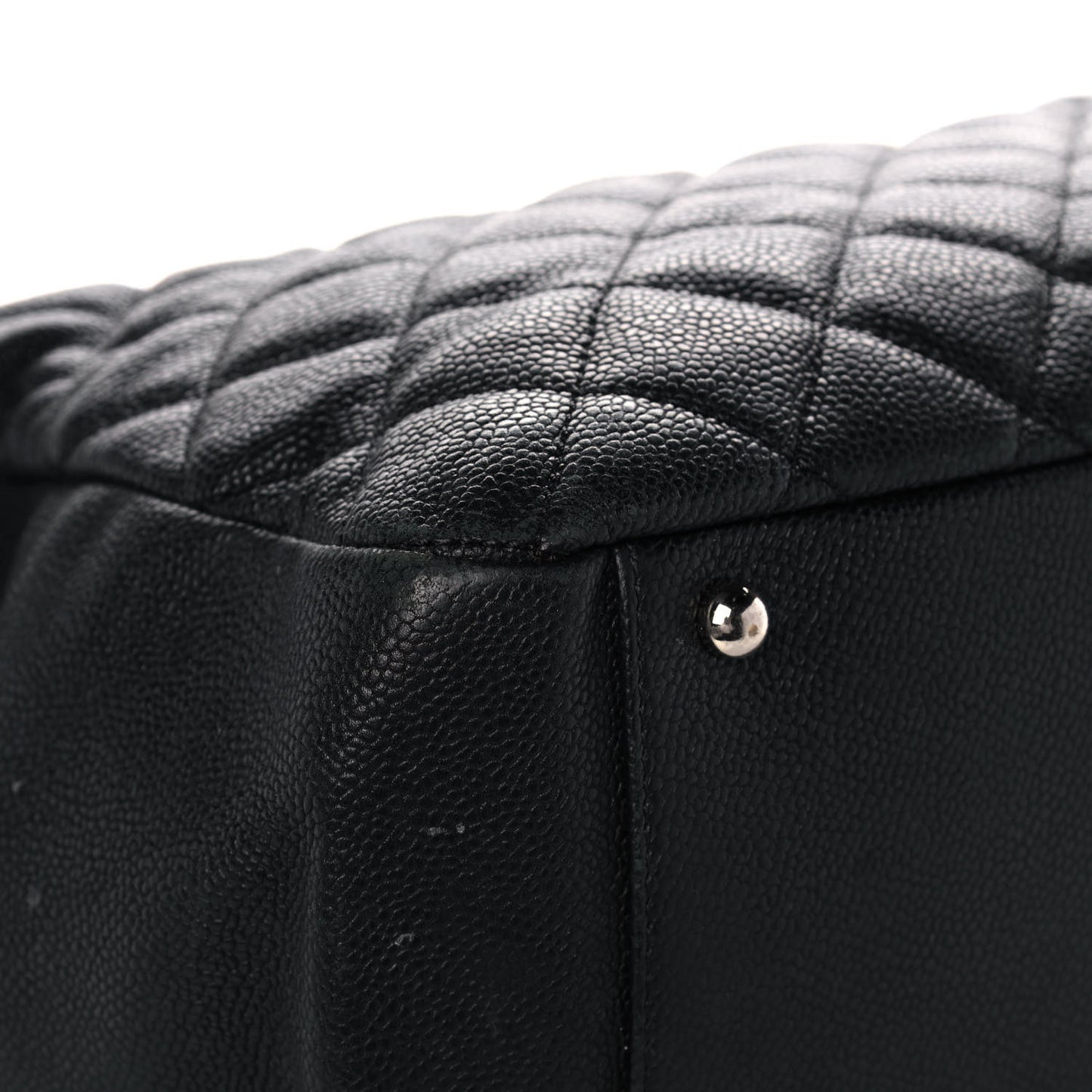 Caviar Quilted Easy Zip Flap Tote Black