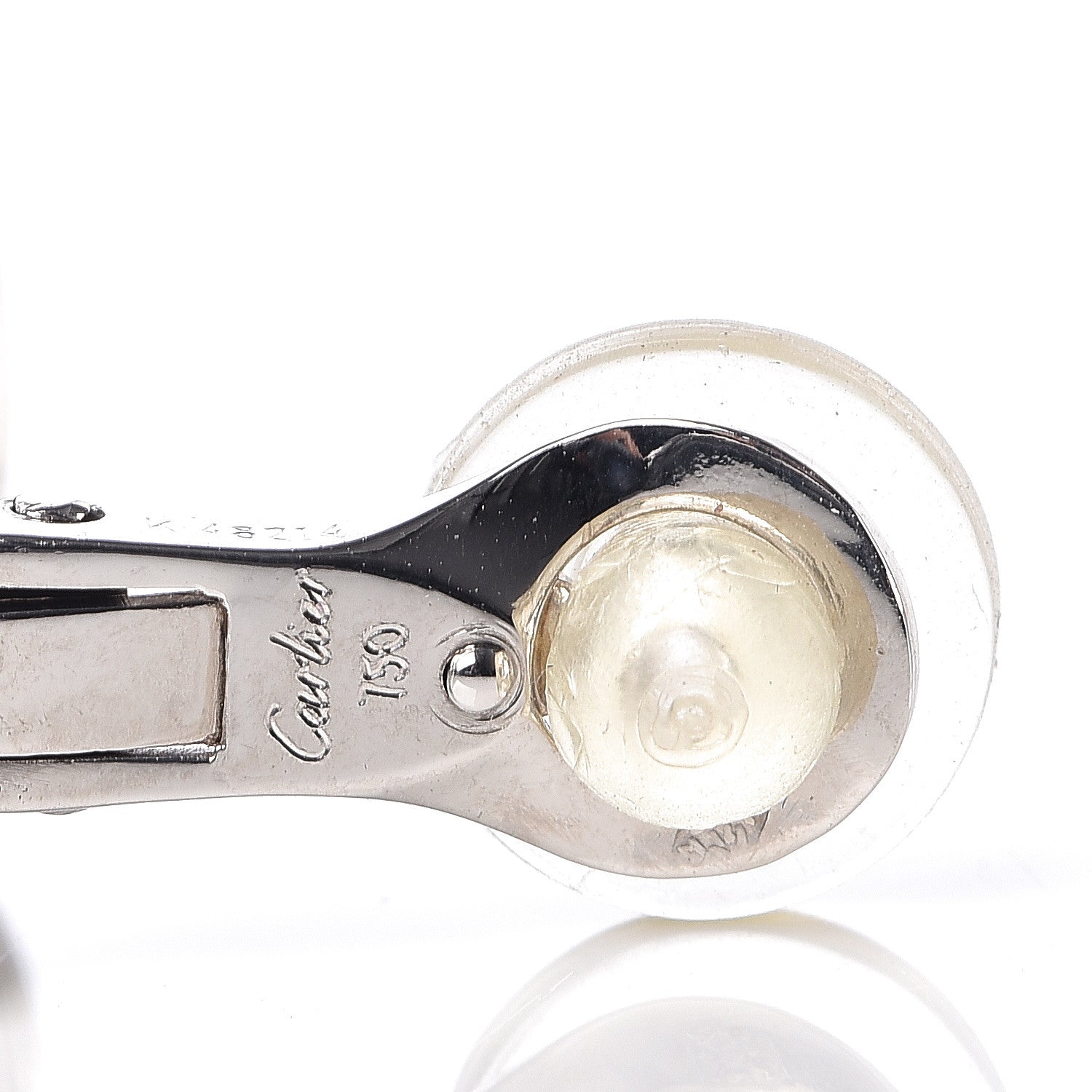 Cartier 18K White Gold Nouvelle Vague Clip-On Earrings 5 of 5