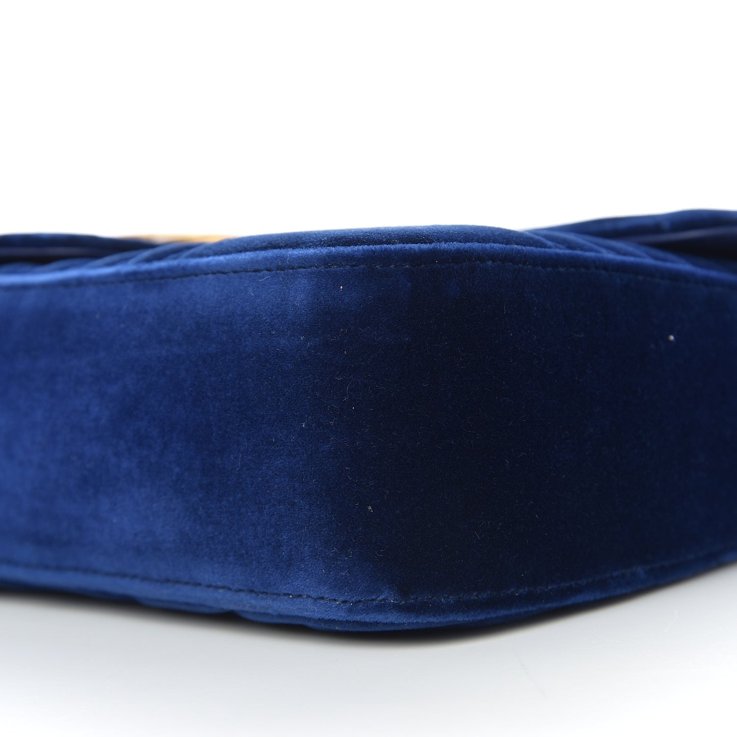 Velvet Matelasse Medium GG Marmont Shoulder Bag Cobalt Blue