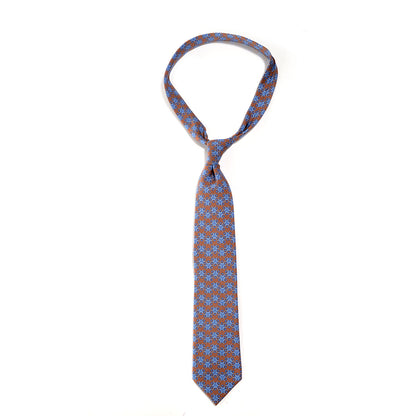 Hermes Mens Silk Twill Horseshoe Pattern Neck Tie 1 of 4