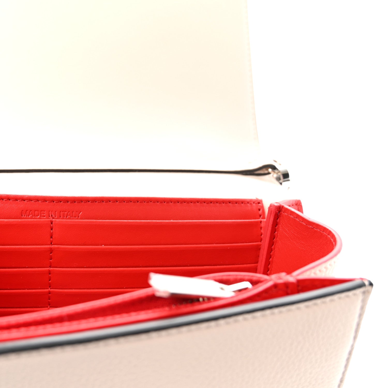 Christian Louboutin Calfskin Spikes Loubinthesky Paloma Clutch Leche 7 of 10