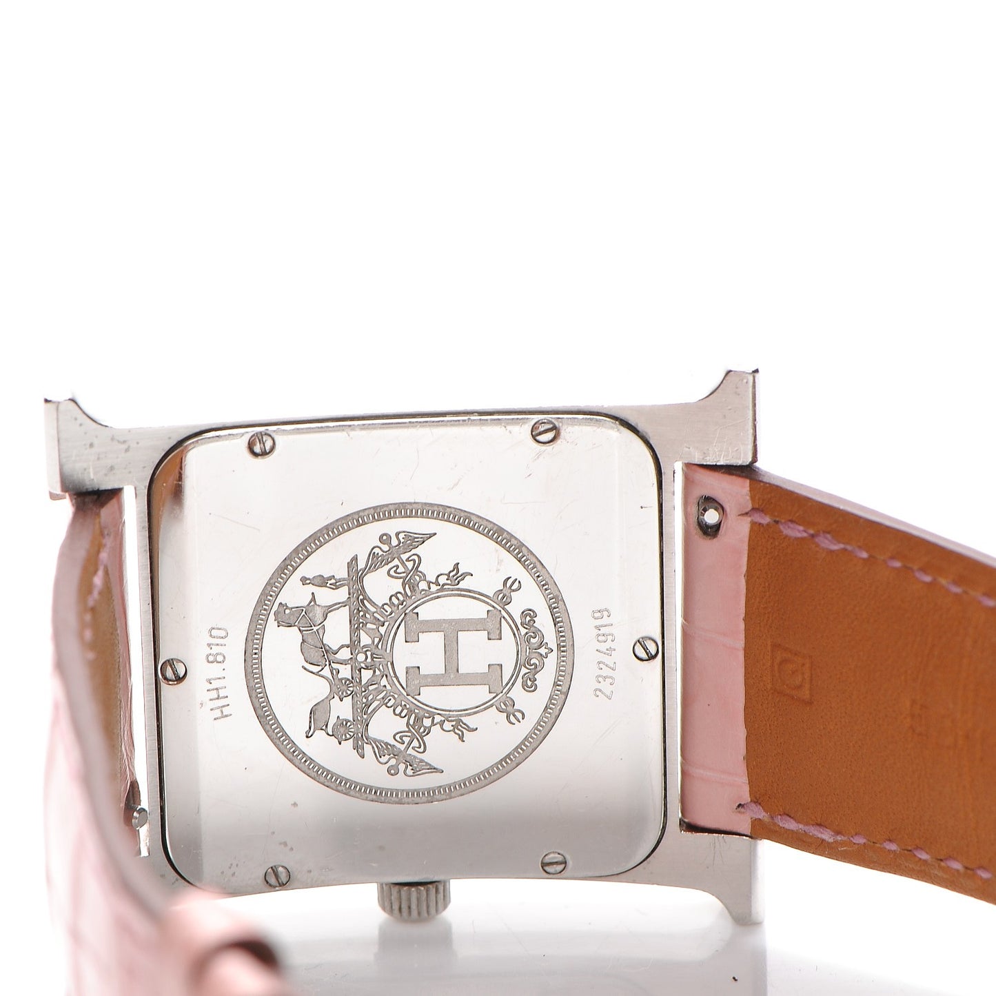 Stainless Steel Alligator 30.5mm Heure H Hour Quartz Watch Pink
