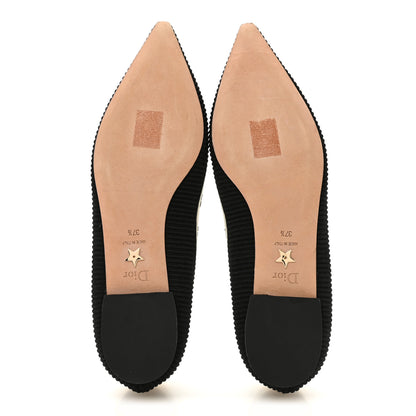 Christian Dior Fabric Ribbon Embroidered J'Adior Ballet Flats 37.5 Black 7 of 9