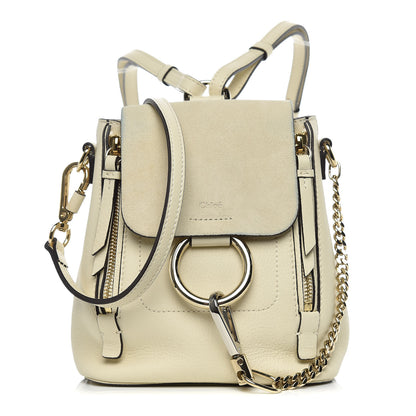 Chloe Suede Calfskin Mini Faye Backpack Off White 1 of 10