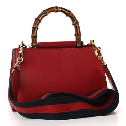 Gucci Nappa Bamboo Web Mini Nymphaea Top Handle Bag Hibiscus Red 3 of 15