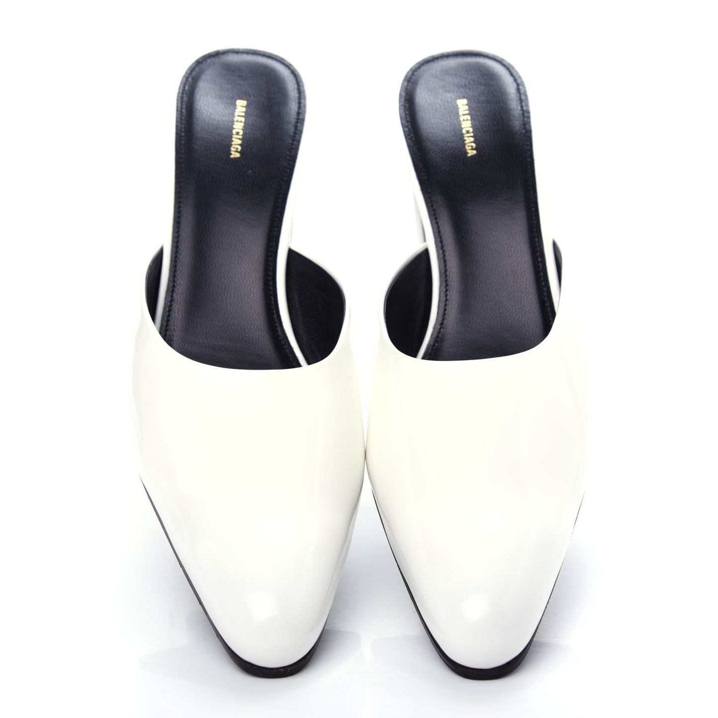 Patinated Calfskin Mule Pumps 40 Optic White