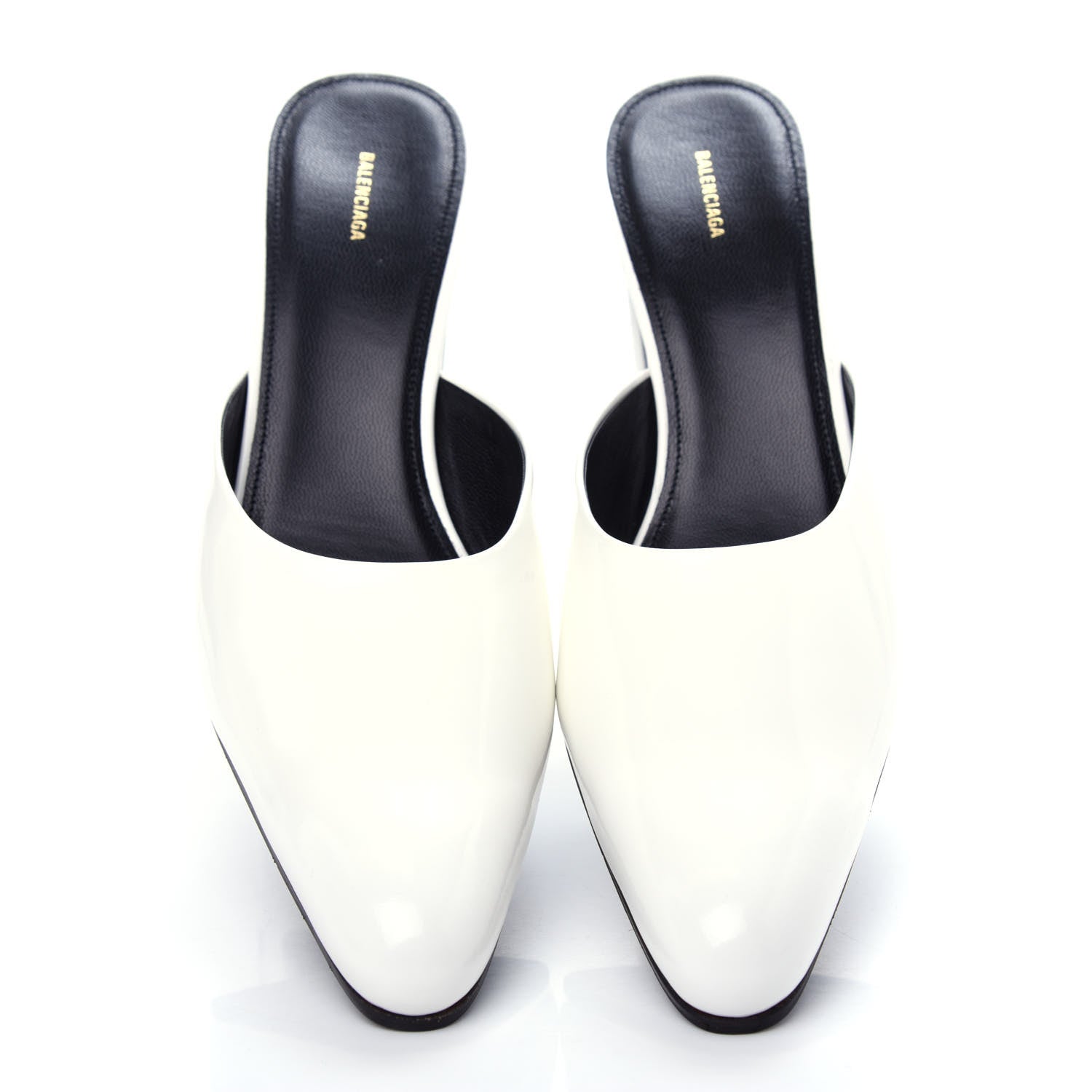 Balenciaga Patinated Calfskin Mule Pumps 40 Optic White 5 of 11