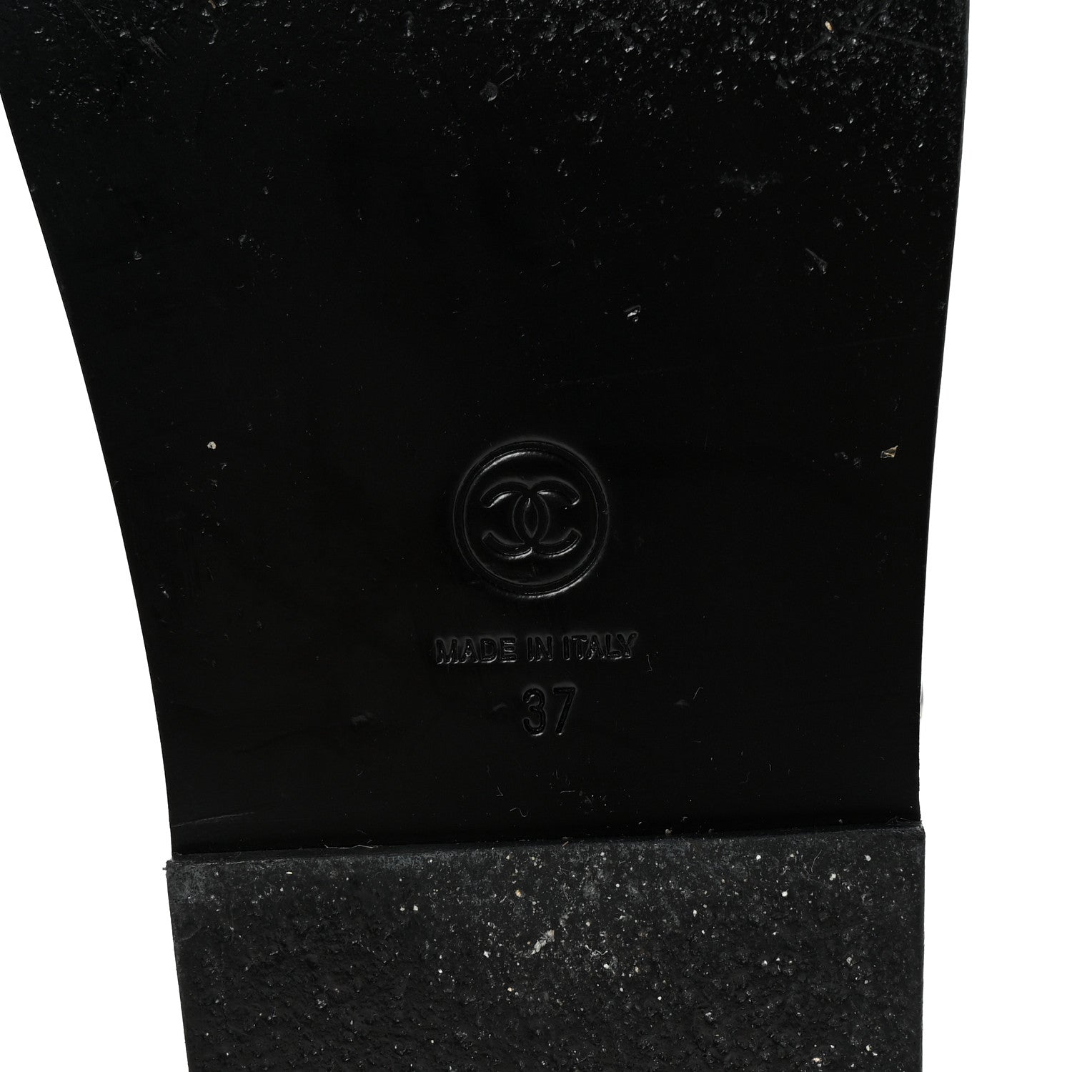 Chanel Lambskin Crystal CC Velcro Dad Sandals 37 Black 7 of 10