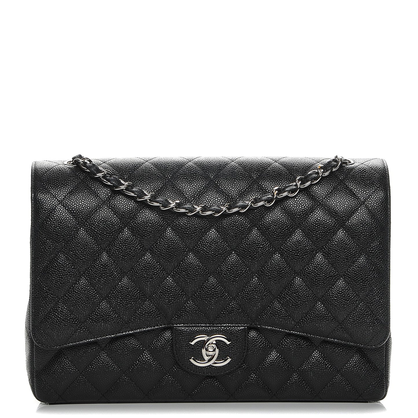 Caviar Quilted Maxi Double Flap Black