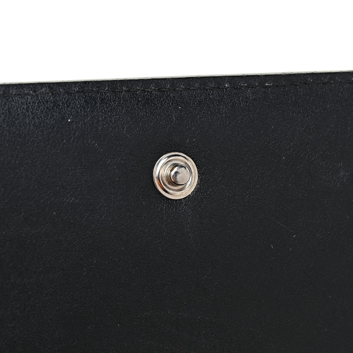 Calfskin Crocodile Embossed Monogram Chain Wallet Black