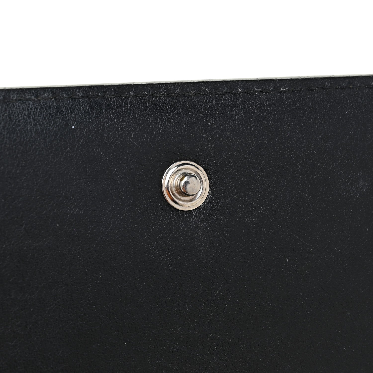 Saint Laurent Calfskin Crocodile Embossed Monogram Chain Wallet Black 11 of 16