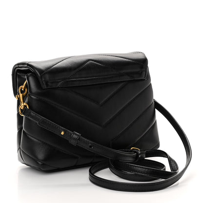 Saint Laurent Calfskin Y Quilted Monogram Toy Loulou Crossbody Bag Black 3 of 11