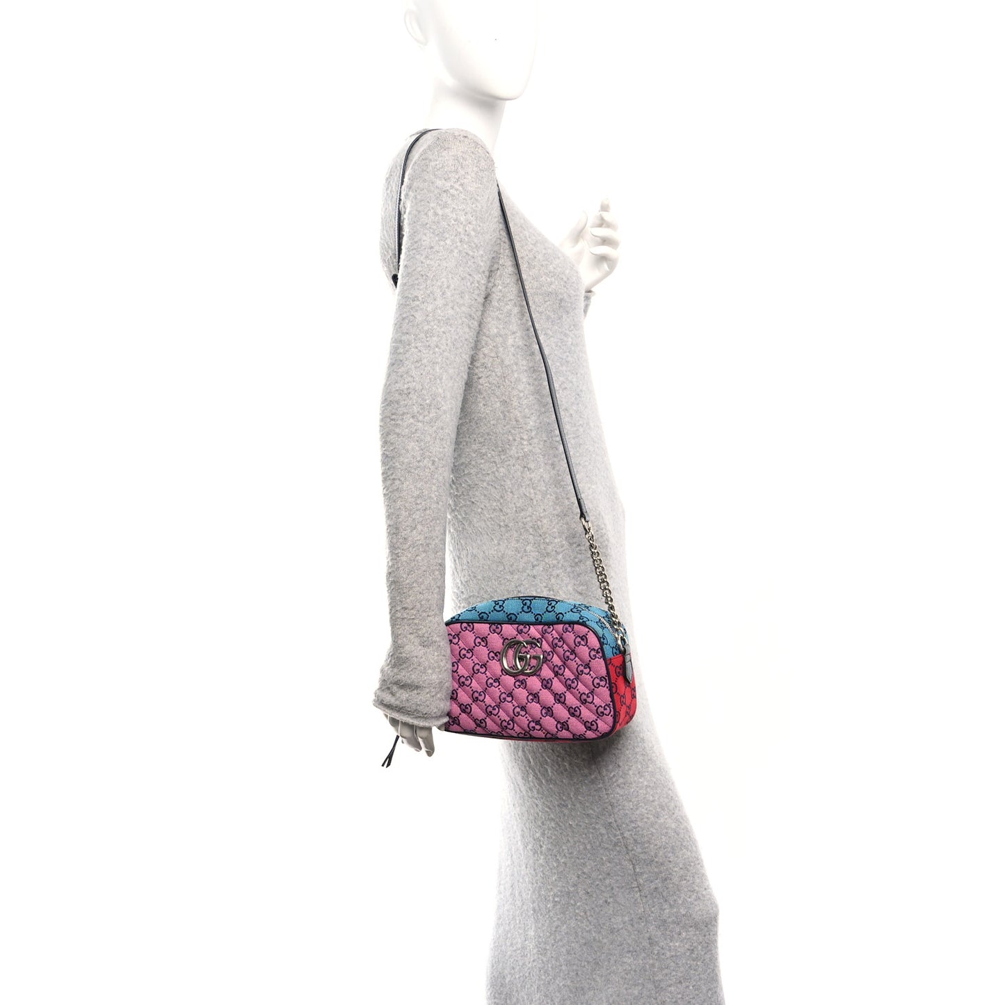 Monogram Multicolor Matelasse Diagonal Small GG Marmont Chain Shoulder Bag Pink Blue Green Red Light Blue