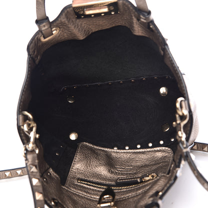 Valentino Garavani Metallic Alce Printed Calfskin Mini Rockstud Tote Sasso 5 of 12
