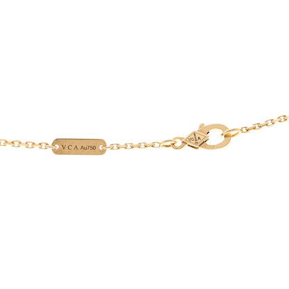 Van Cleef & Arpels 18K Yellow Gold Mother of Pearl Vintage Alhambra Pendant Necklace 4 of 6
