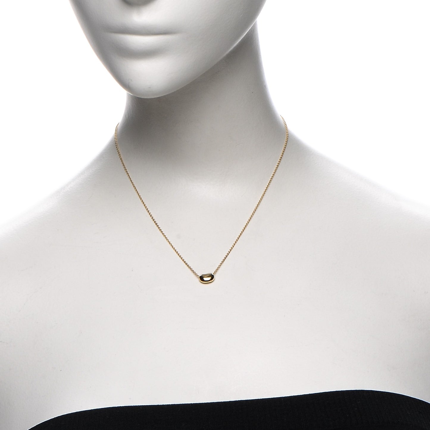18K Yellow Gold 9mm Elsa Peretti Bean Pendant Necklace