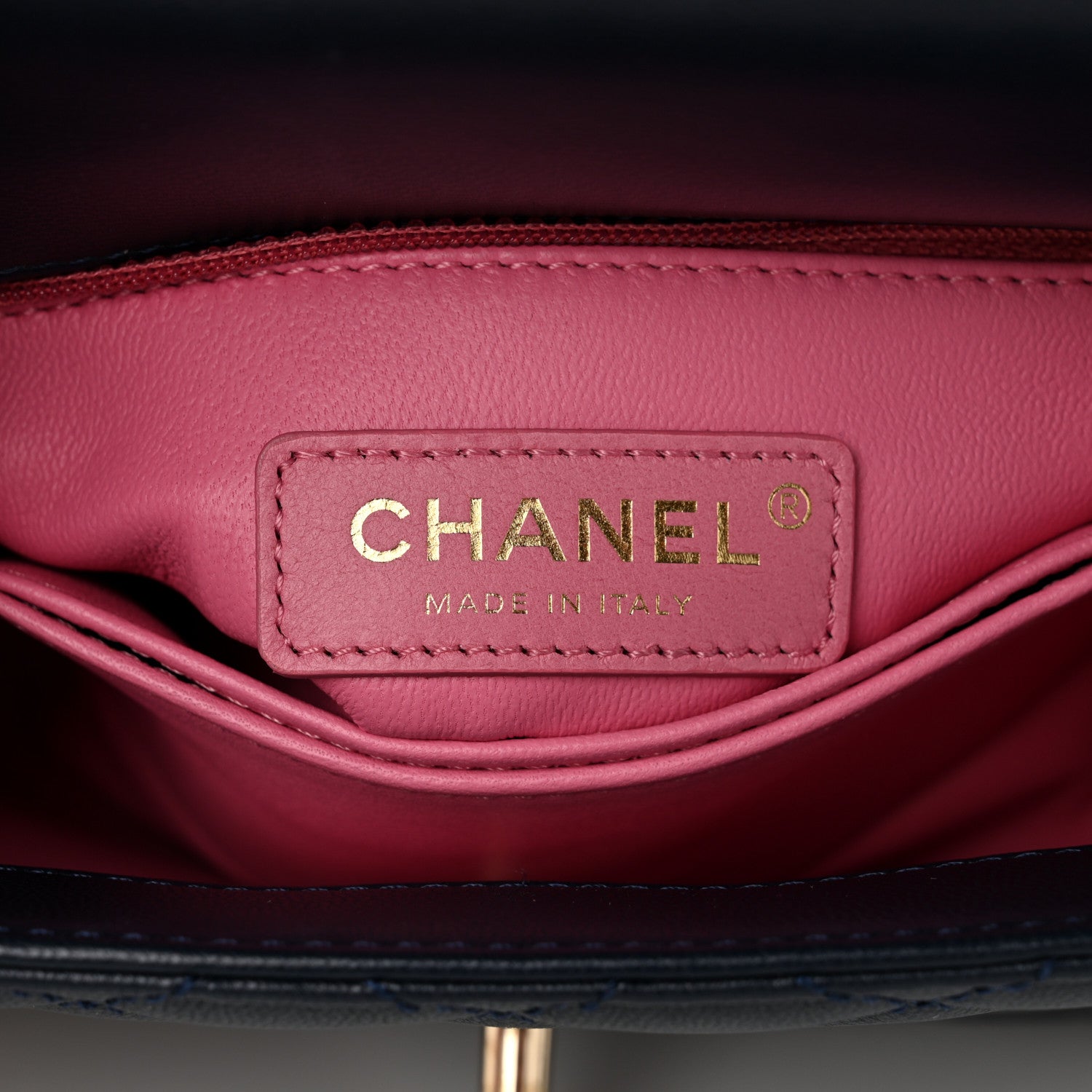 Chanel Goatskin Quilted Extra Mini Rainbow Coco Handle Flap Navy Blue 6 of 11