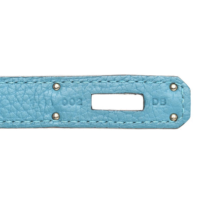 Hermes Taurillon Clemence Jypsiere 28 Turquoise 7 of 11