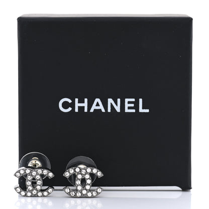 Chanel Ruthenium Crystal CC Stud Earrings 5 of 5