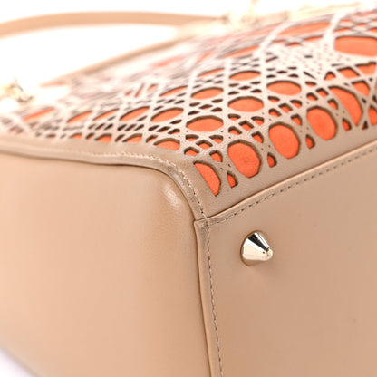 Christian Dior Calfskin Suede Cutout Stars Medium Lady Dior Beige Orange 7 of 19