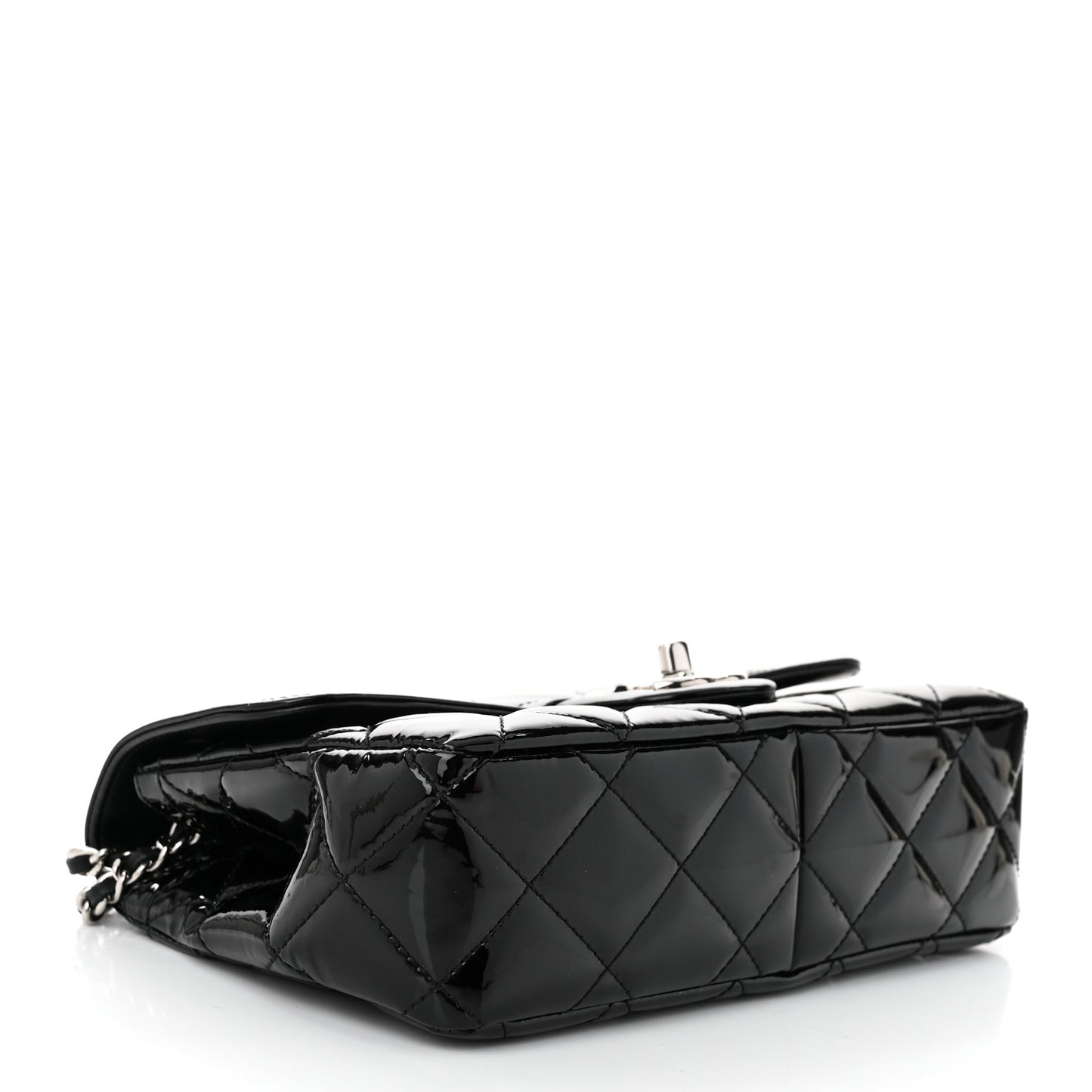 Patent Quilted Small Coco Shine Flap Black